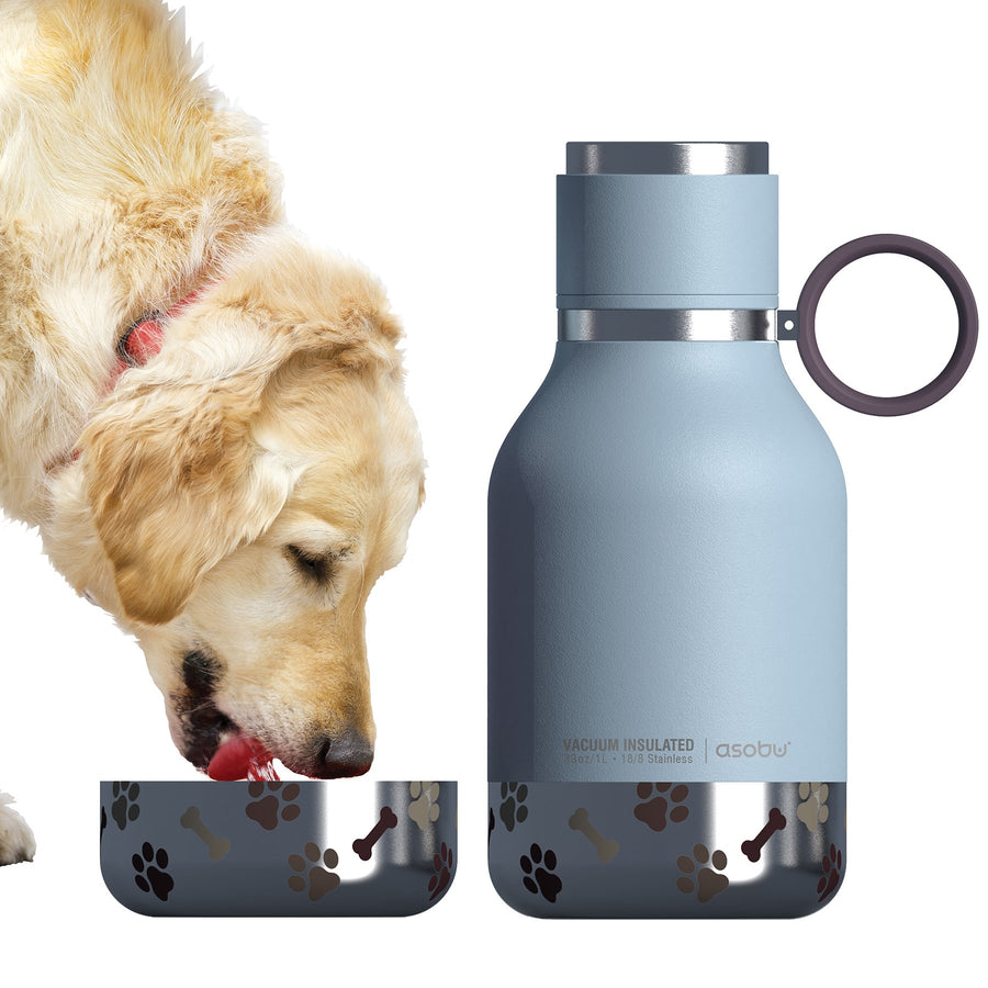 Dog Bowl Water Bottle - white