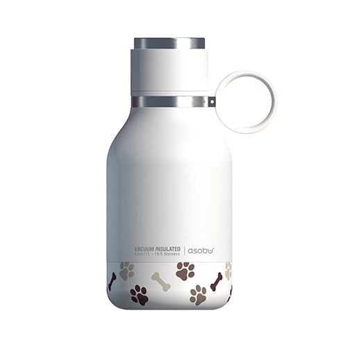 Dog Bowl Water Bottle - white